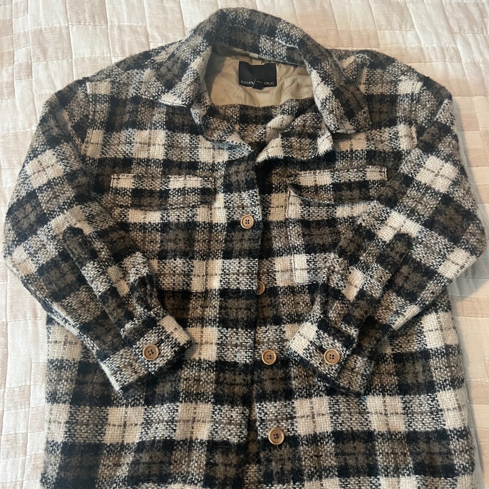Plaid Banana Republic Shacket Petite Small
